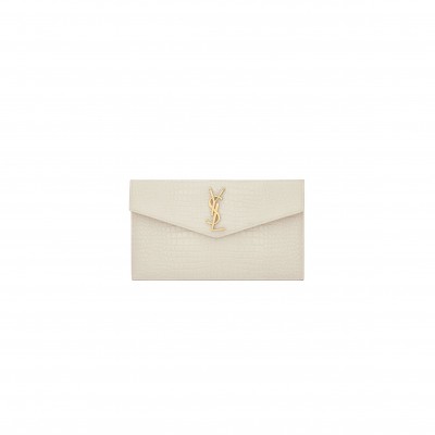 YSL UPTOWN POUCH IN CROCODILE-EMBOSSED SHINY LEATHER 565739DND0J9207 (21.5*12*2.5cm)